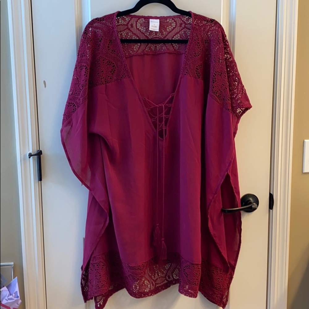 Merona Dark Pink Swim Cover-up Sz M